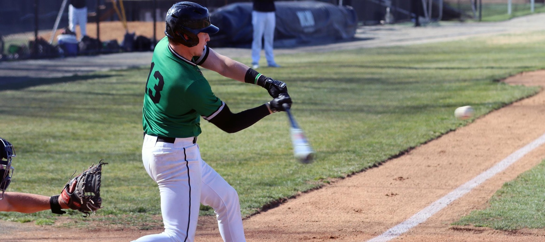 Photo of JJ Killen hitting his first homer of the season against Shippensburg on Tuesday. Copyright 2022; Wilmington University. All rights reserved. Photo by Erin Harvey. March 15, 2022 vs. Shippensburg