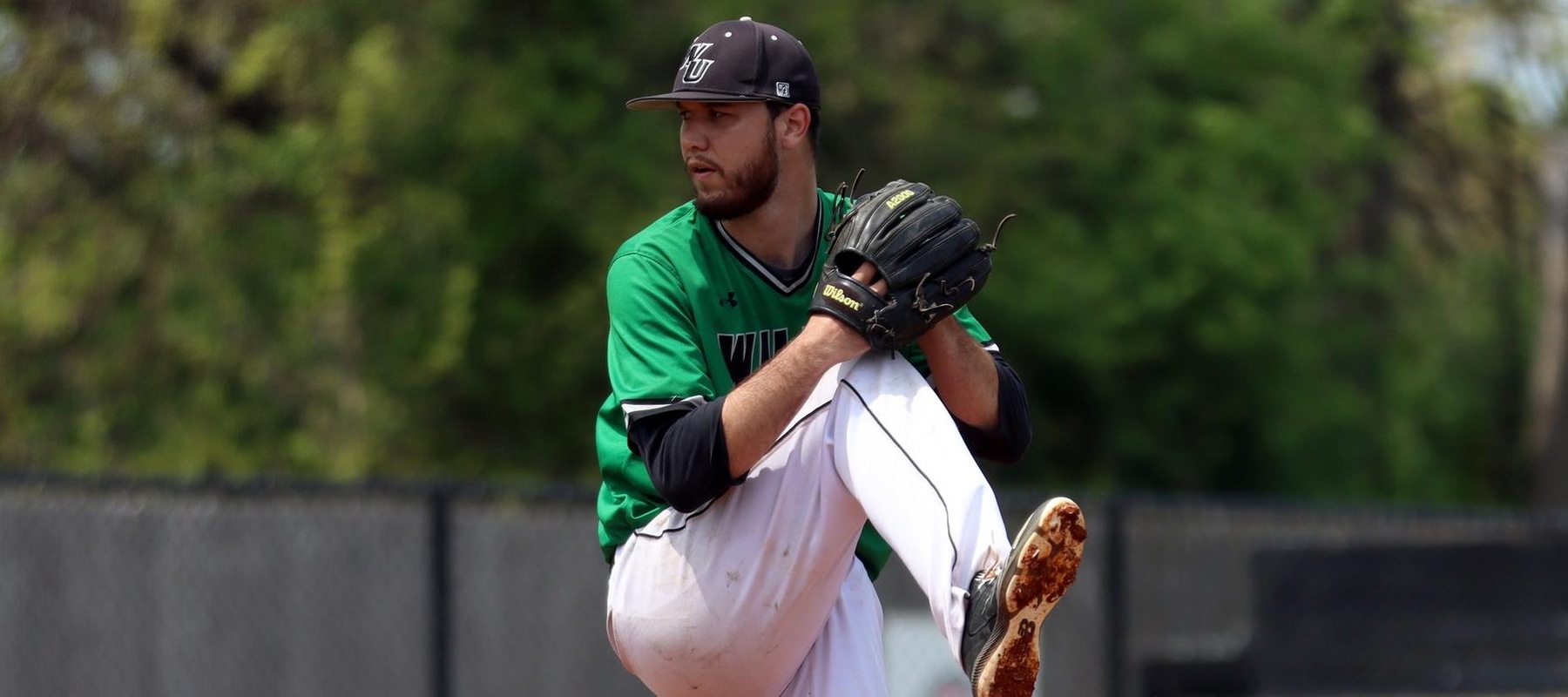 File photo of Matt Boyko who struck out 5 batters in 2 innings in game two against Gran Valley State. Photo by Dan Lauletta, 2022 season.