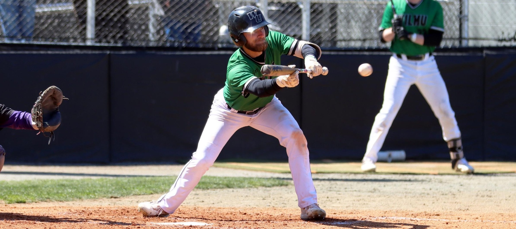 File photo of CJ Deery who went 3-for-4 with a double, a homer, and five RBI against Queens. Copyright 2023; Wilmington University. All rights reserved. Photo by Dan Lauletta. March 30, 2023 vs. Bridgeport.