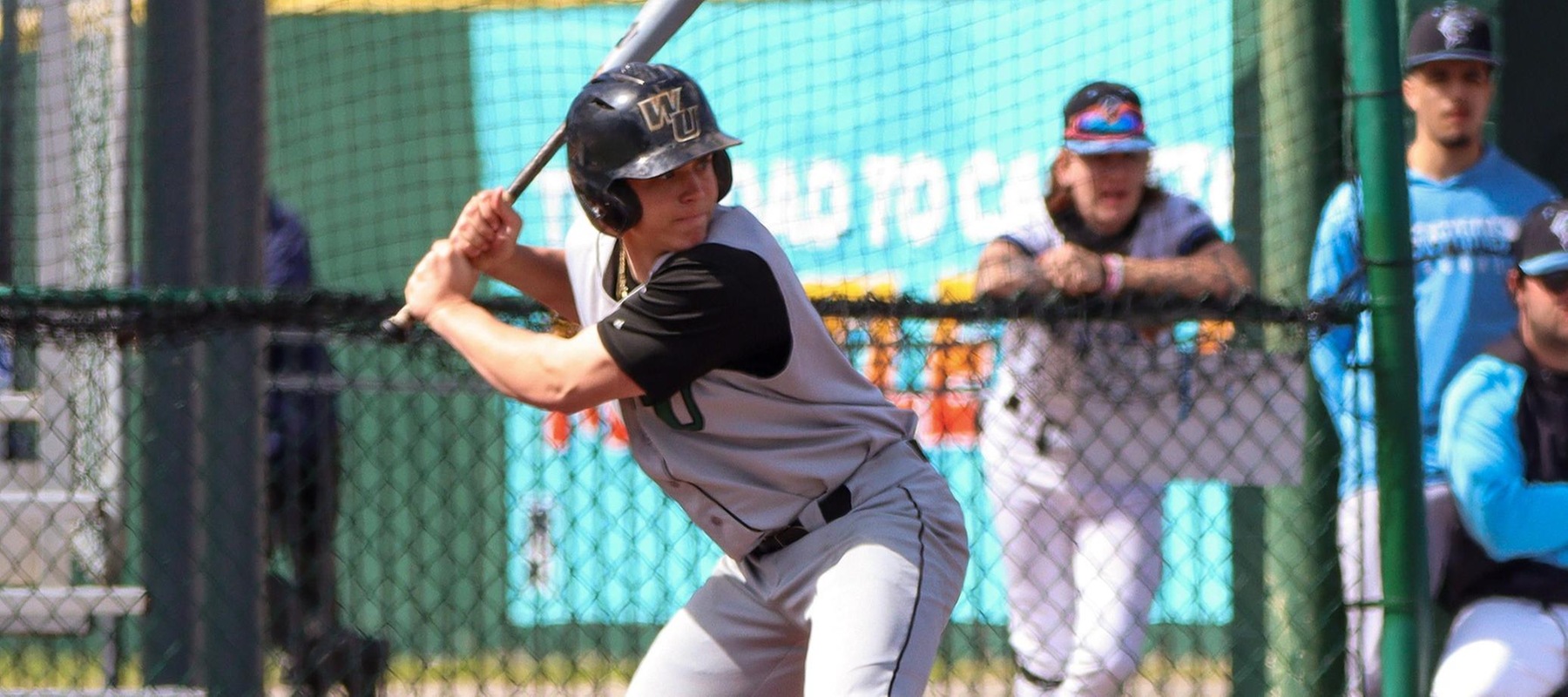 File photo of Tyler Pirrung who had two doubles and two RBI in game one against STAC. Copyright 2024; Wilmington University. All rights reserved. Photo by Trudy Spence. February 25, 2024 vs. Staten Island in Myrtle Beach, S.C.