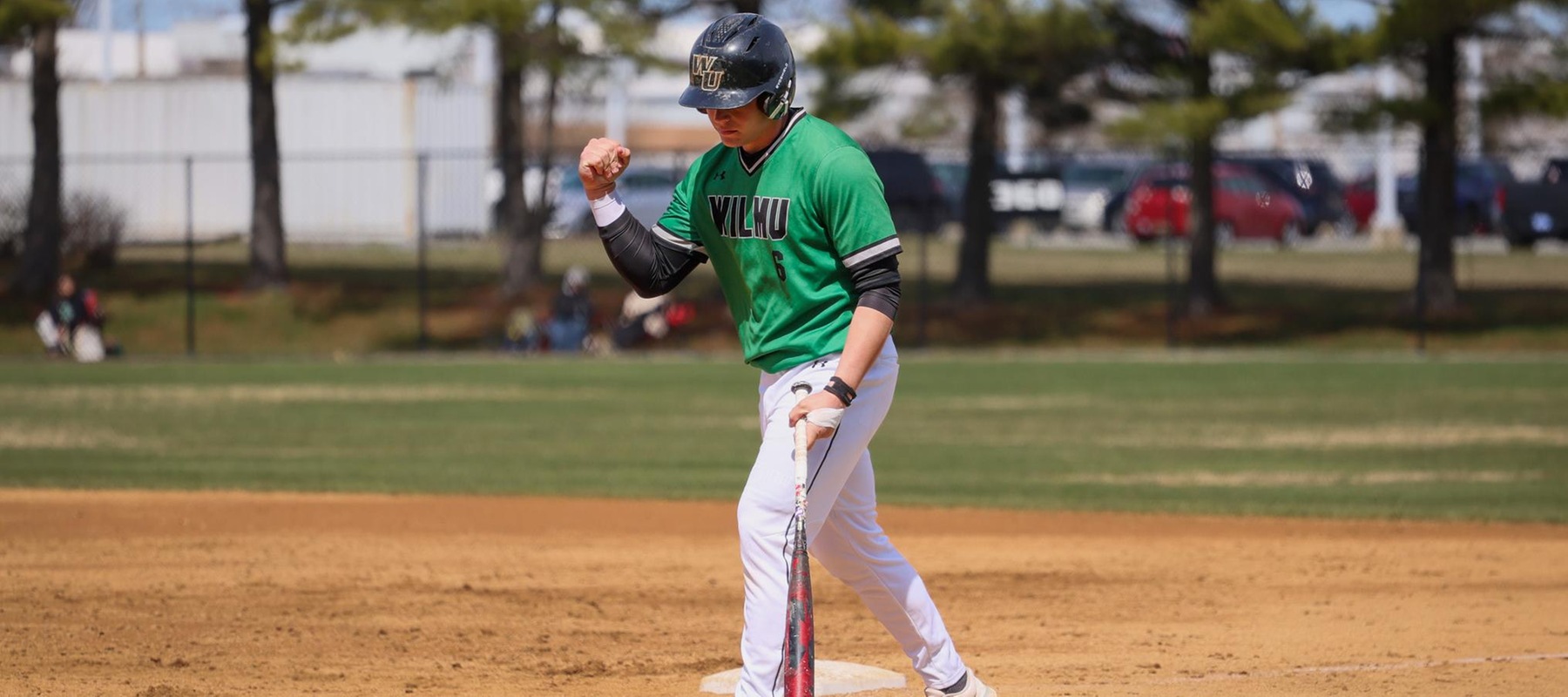 File photo of Tyler Pirrung who hit a two-run walk-off double against Felician on Wednesday. Photo credit to Skye Harris. March 23, 2025 vs. Chestnut Hill.