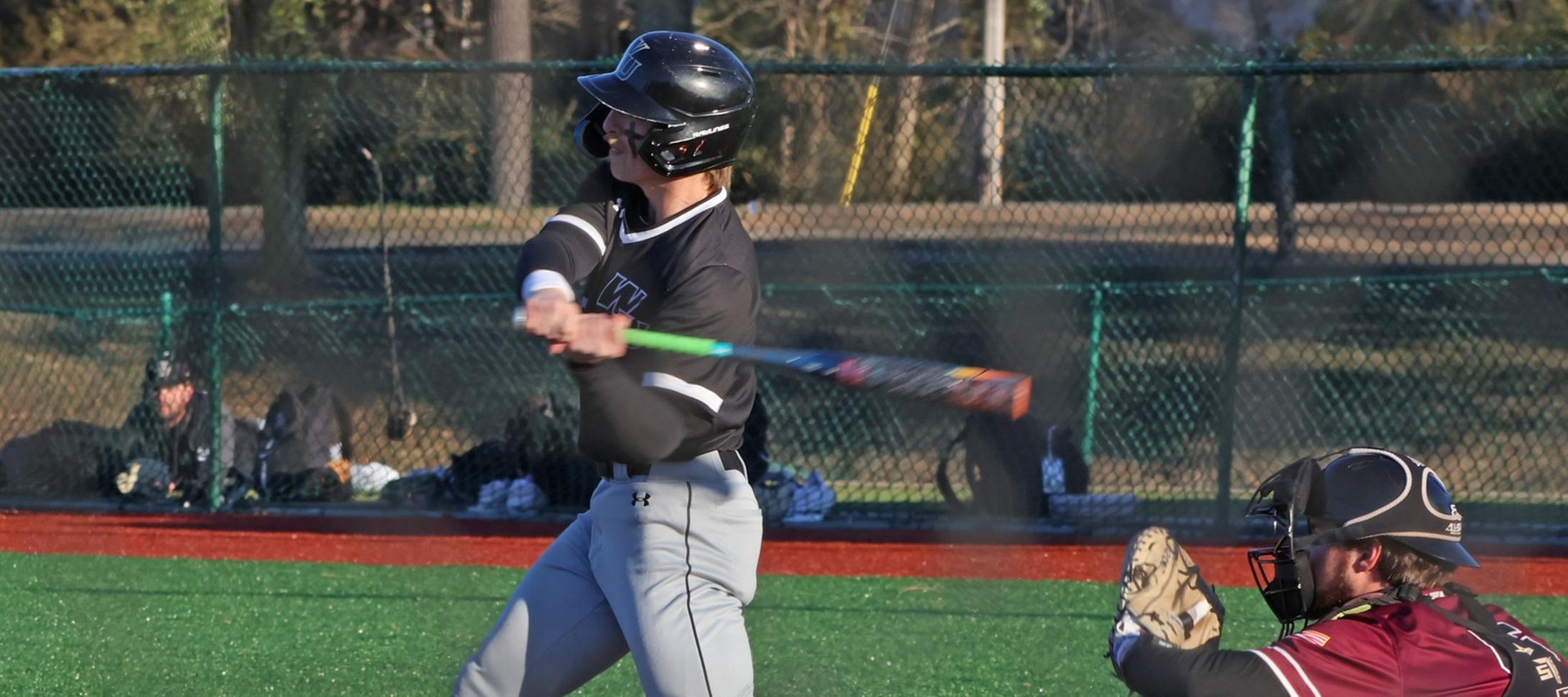 File photo of Brandon Grygo who hit a two-run homer in the opener against Point Park. Copyright 2025; Wilmington University. All rights reserved. Photo by Trudy Spence. February 21, 2025 vs. Franklin Pierce in Myrtle Beach, S.C.