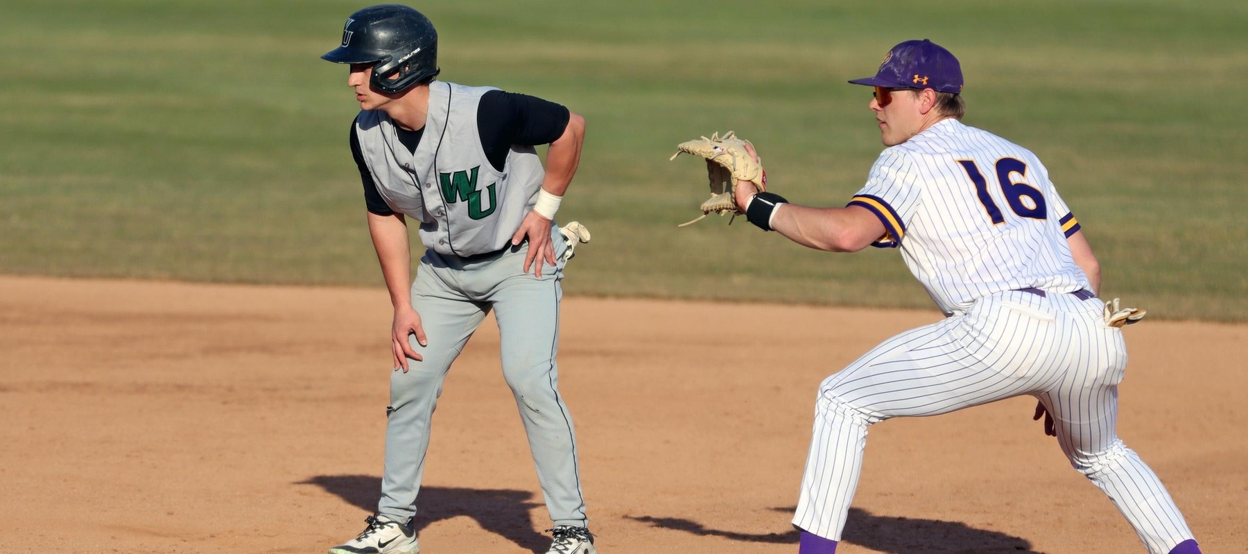 Photo of AJ Tropiano after hitting an RBI single at West Chester. Copyright 2025; Wilmington University. All rights reserved. Photo by Dan Lauletta. March 12, 2025 at West Chester.