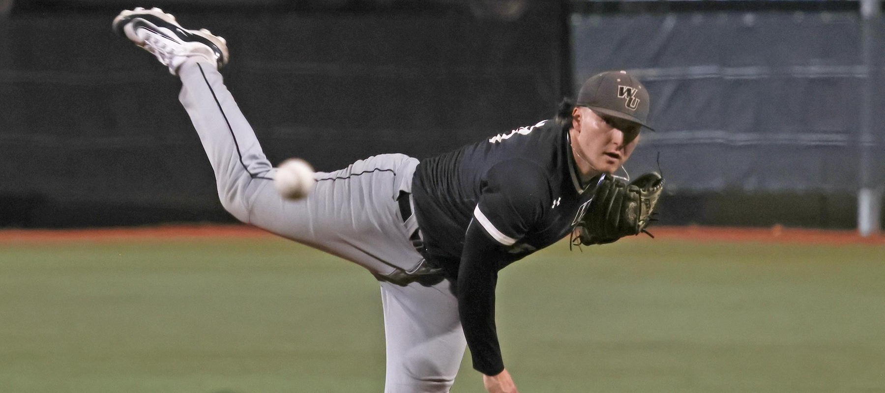 File photo of Scott Borgmann who threw the final 3.1 innings to earn the win over Pitt-Johnstown. Copyright 2026; Wilmington University. All rights reserved. Photo by Trudy Spence. February 20, 2026 vs. Franklin Pierce in Myrtle Beach.