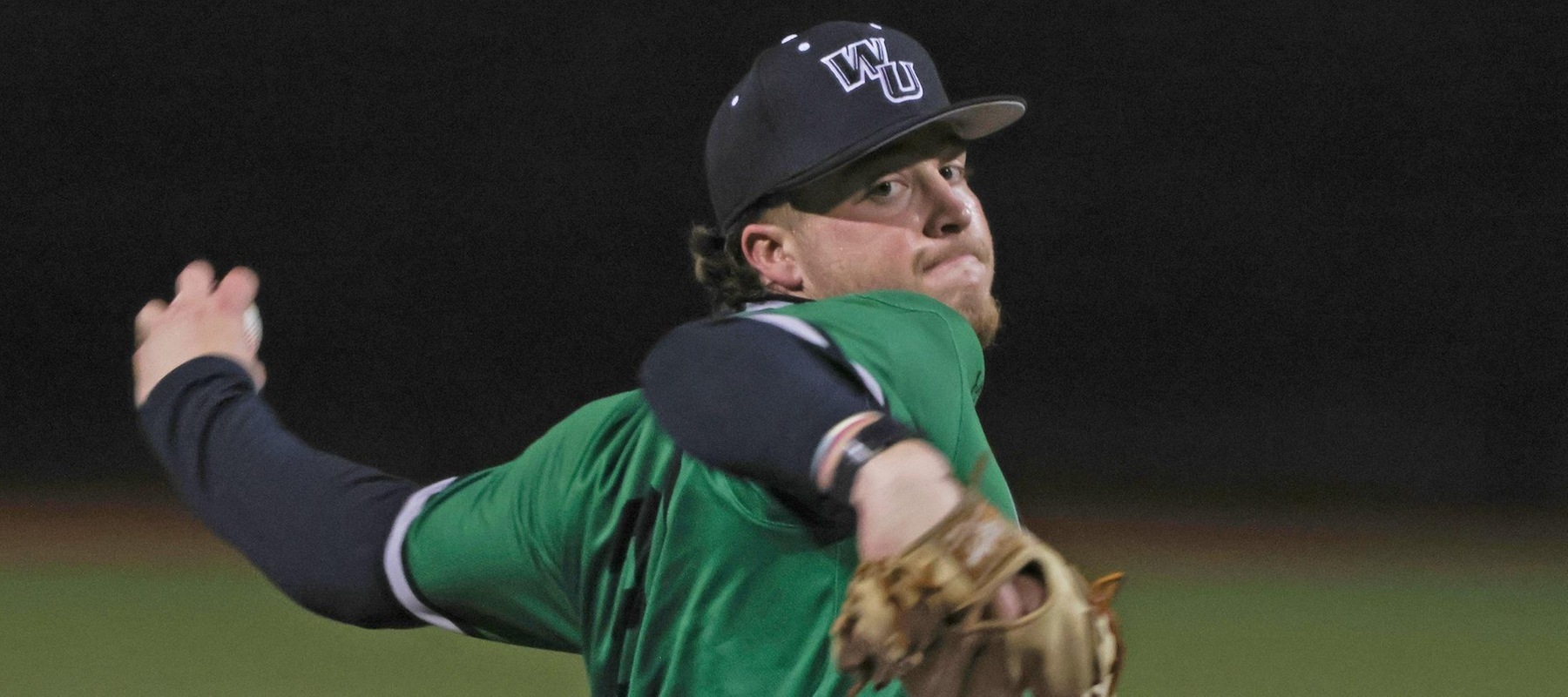Chase Fleming struck out 7 in earning the win over West Chester on Saturday. Copyright 2026; Wilmington University. All rights reserved. Photo by Trudy Spence. February 22, 2026 vs. D'Youville in Myrtle Beach, S.C.