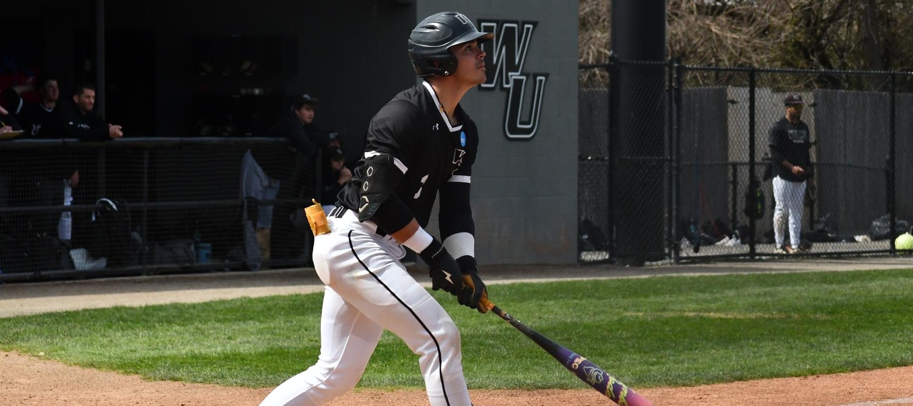 File photo of Cam Trego who hit for the first cycle in the program's NCAA era against Holy Family. Copyright 2026; Wilmington University. All rights reserved. Photo by Alea Javorowsky. March 29, 2026 vs. Felician.