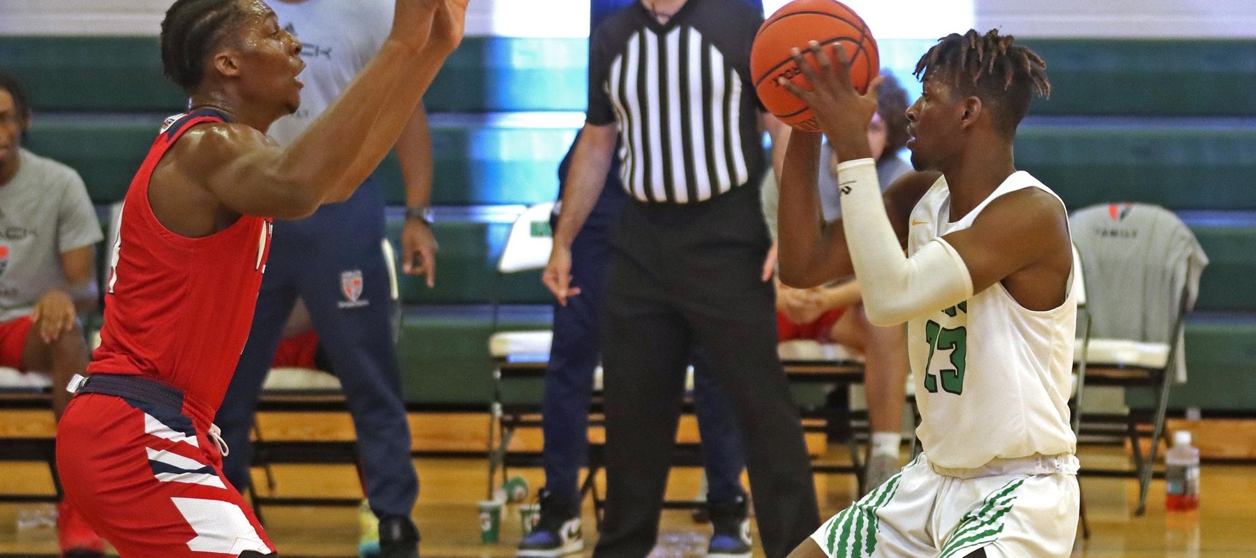 Photo of Amiri Stewart who scored 10 points in his Wilmington debut. Copyright 2022; Wilmington University. All rights reserved. Photo by Trudy Spence. January 8 vs. Nyack.