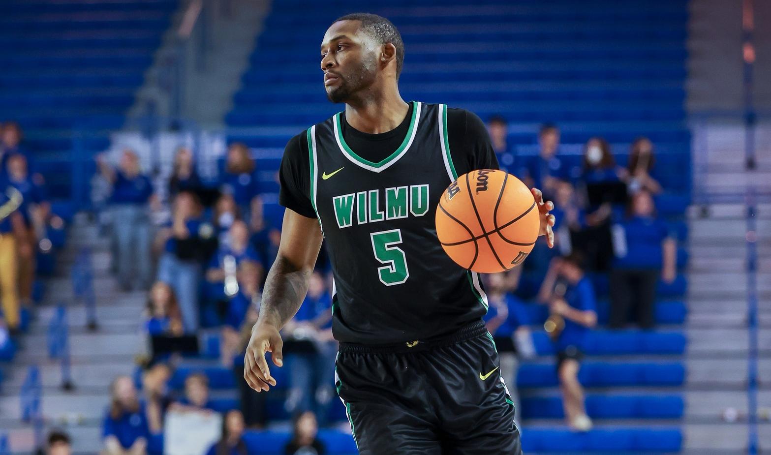 File photo of Randy Rickards who led the Wildcats with 17 points, nine rebounds, and six assists against Shippensburg. Copyright 2022; Wilmington University. All rights reserved. Photo by Andre Smith. November 7, 2022 at University of Delaware.