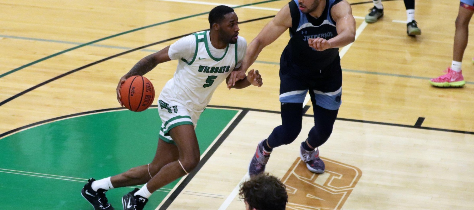 File photo of Randy Rickards who scored 16 points to go with eight rebounds and four blocked shots at Bowie State. Copyright 2022; Wilmington University. All rights reserved. Photo by Dan Lauletta. December 6, 2022 vs. Jefferson.