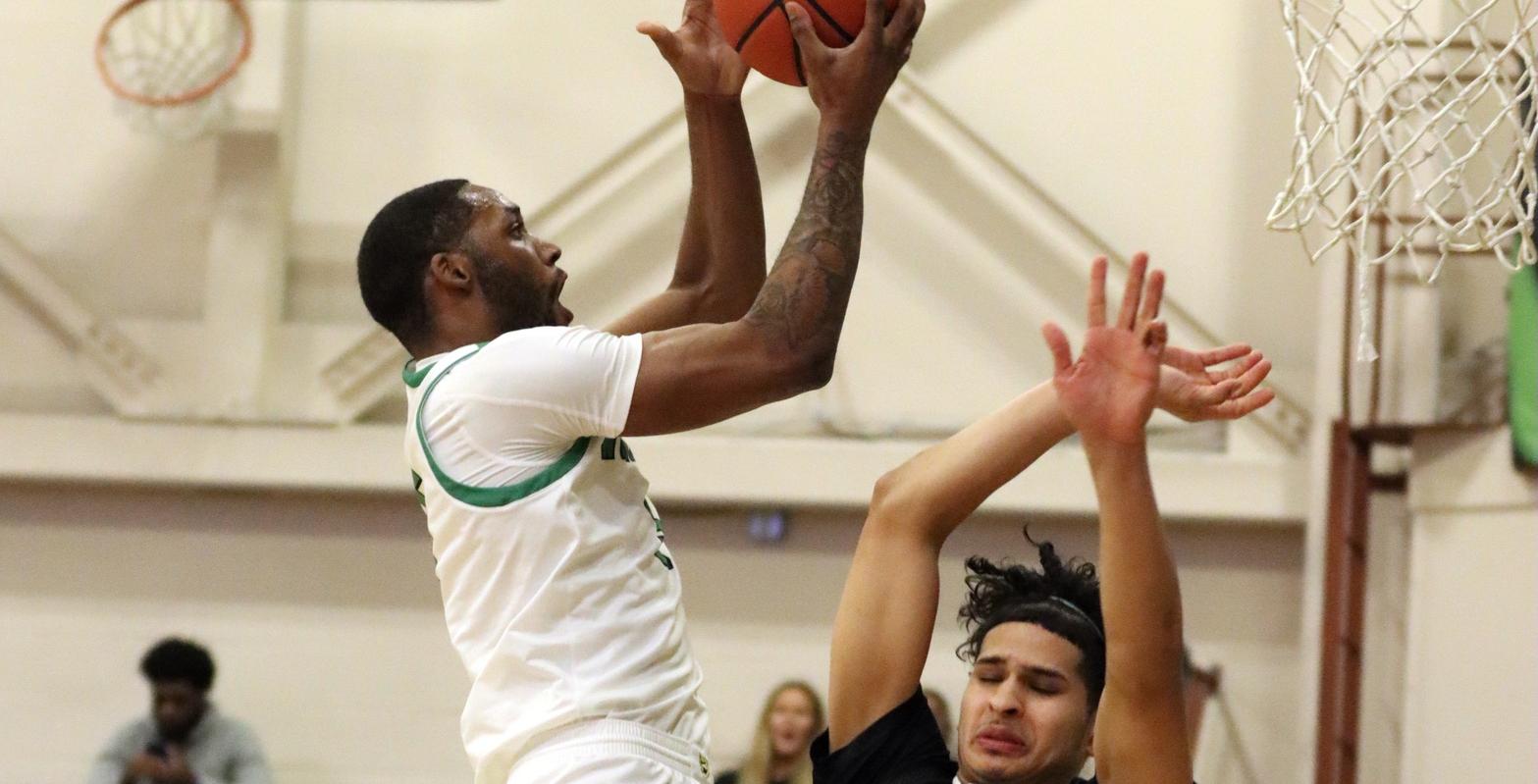 File photo of Randy Rickards who scored with 7 seconds left to beat Chestnut Hill. He finished with 16 points and 10 rebounds. Copyright 2023; Wilmington University. All rights reserved. Photo by Dan Lauletta vs. Felician.