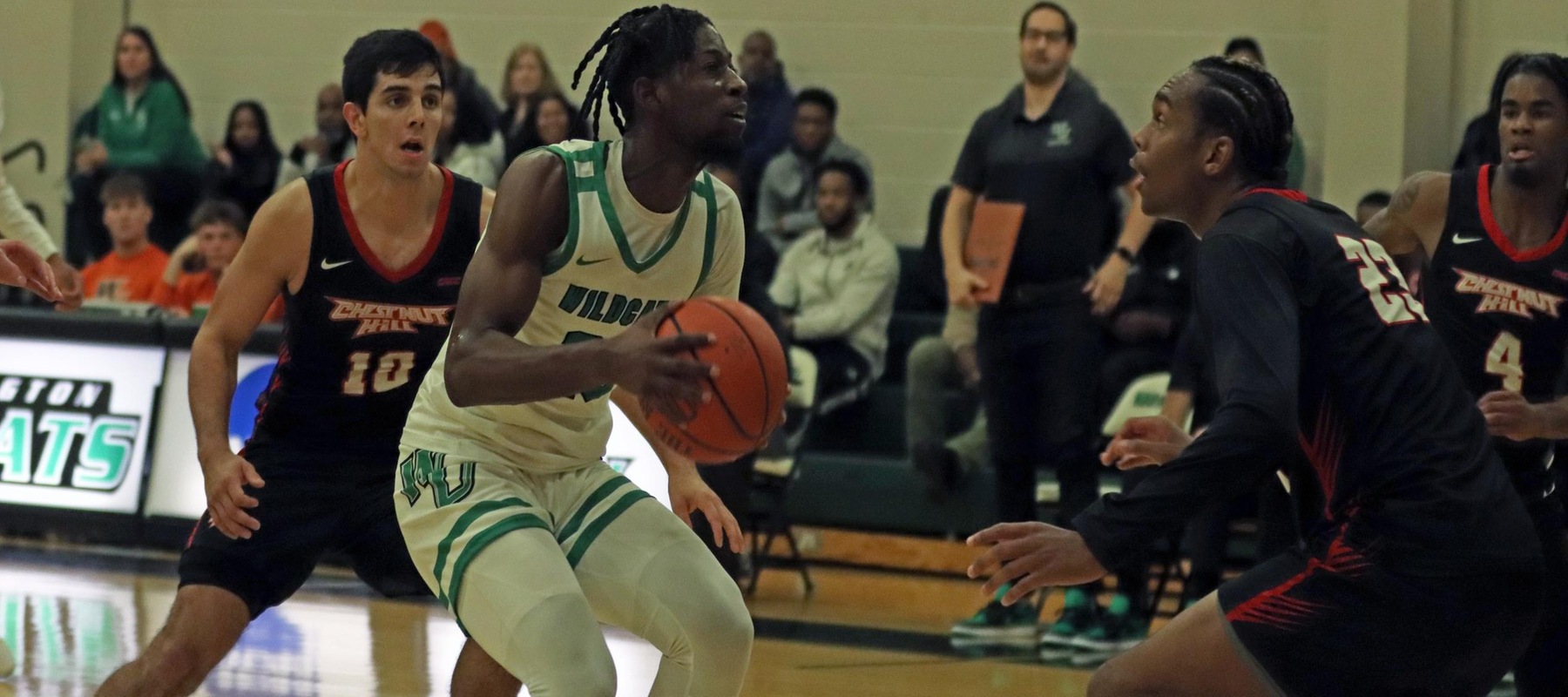 Photo Amiri Stewart came off the bench to score 14 points on 5-of-9 shooting, adding 4 rebounds, 3 assists, 3 steals, and 2 blocked shots. Copyright 2023; Wilmington University. All rights reserved. Photo by Dan Lauletta. November 29, 2023 vs. Chestnut Hill.