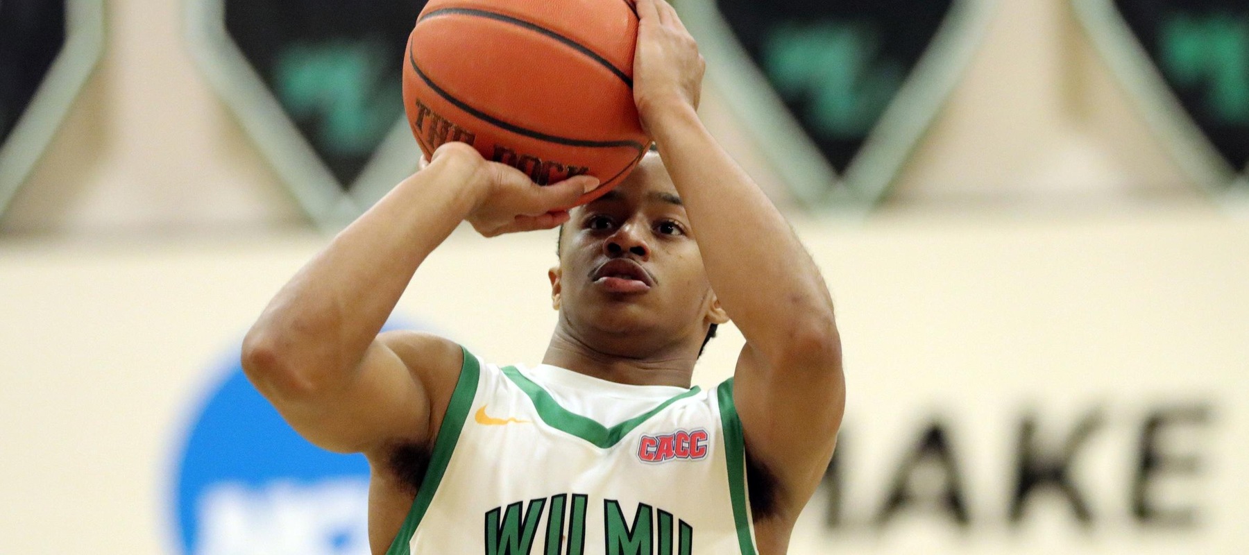 File photo of Denim Perkins who scored a season high 26 points, hitting five three-pointers. Copyright 2025; Wilmington University. All rights reserved. Photo by Dan Lauletta. January 14, 2025 vs. Jefferson.