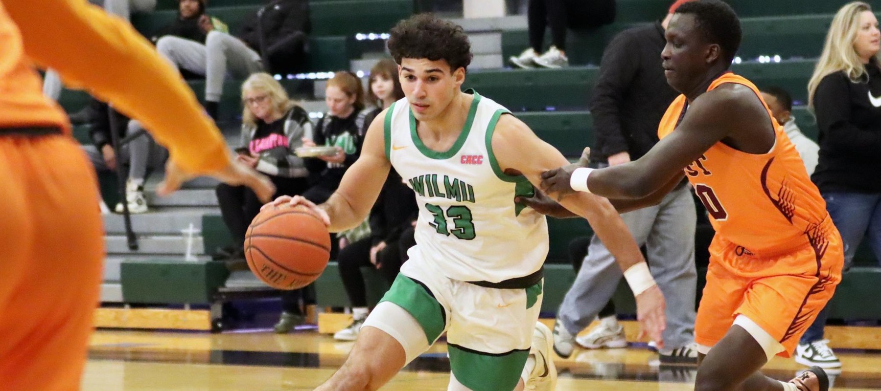 File photo of Justin Perez who led the Wildcats with 19 points at Caldwell. Copyright 2025; Wilmington University. All rights reserved. Photo by Dan Lauletta. February 1, 2025 vs. Post