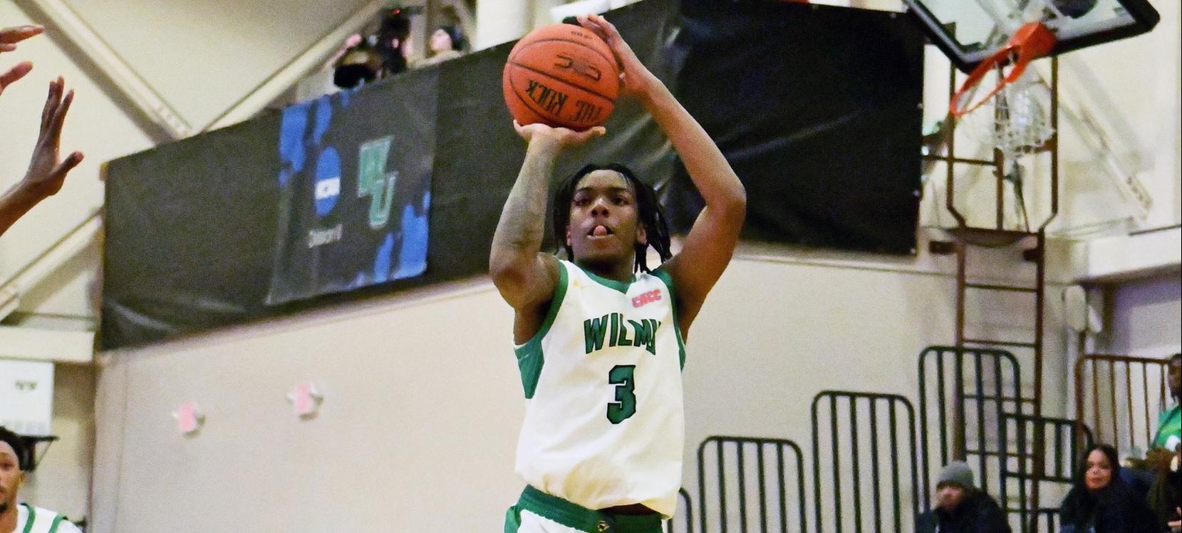 Photo of Jaylin Horsey who led the Wildcats with 24 points against Bridgeport. Copyright 2026; Wilmington University. All rights reserved. Photo by Alea Javorowsky. January 24, 2026 vs. Bridgeport.