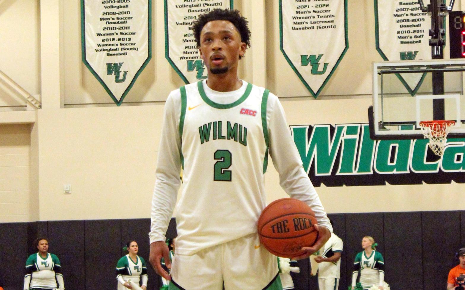 Photo of Jaiden Guy who had 25 points, 18 coming in the second half, against Goldey-Beacom. Copyright 2025; Wilmington University. All rights reserved. Photo by Tyler Buzby. December 9, 2025 vs. Goldey-Beacom