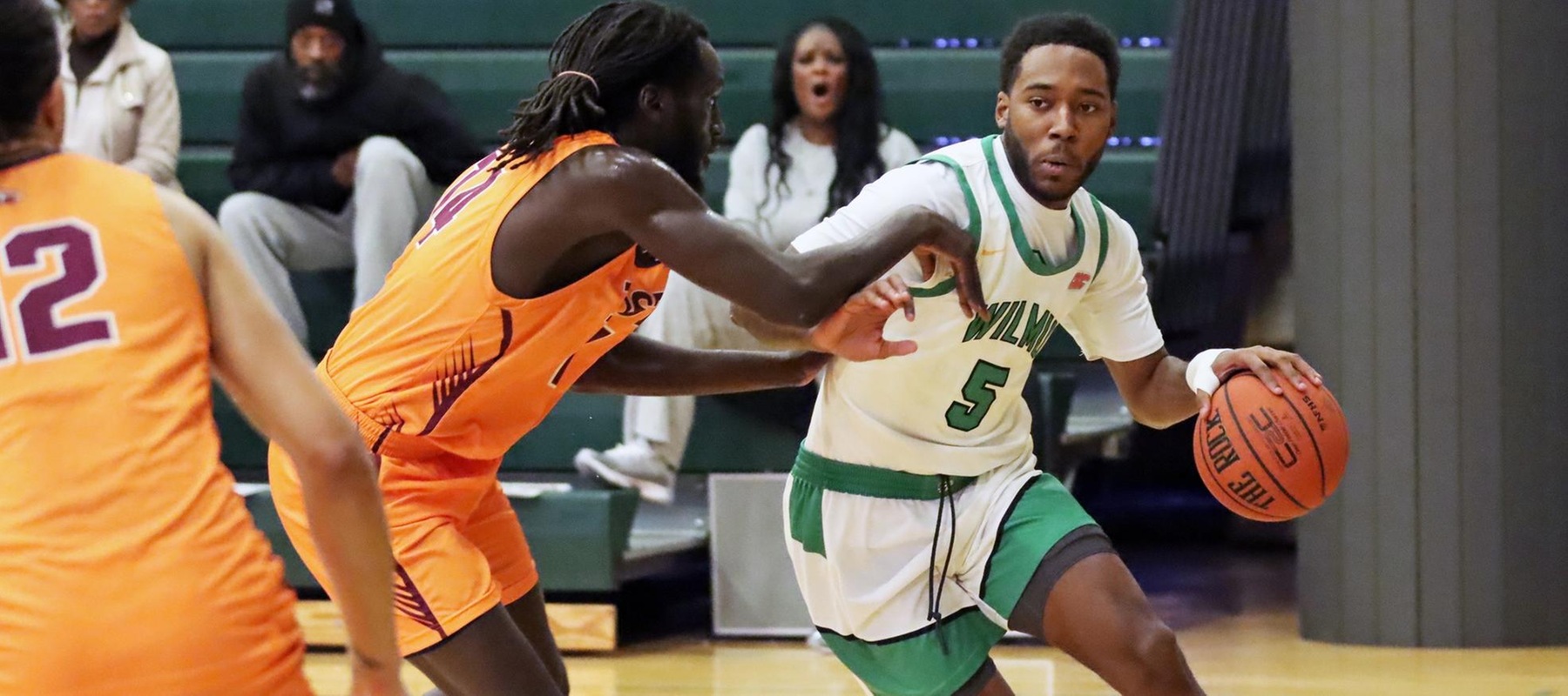 Akeem Taylor led all scorers with 21 points in the game against Post on Saturday. Copyright 2026; Wilmington University. All rights reserved. Photo by Dan Lauletta. January 17, 2026 vs. Post.