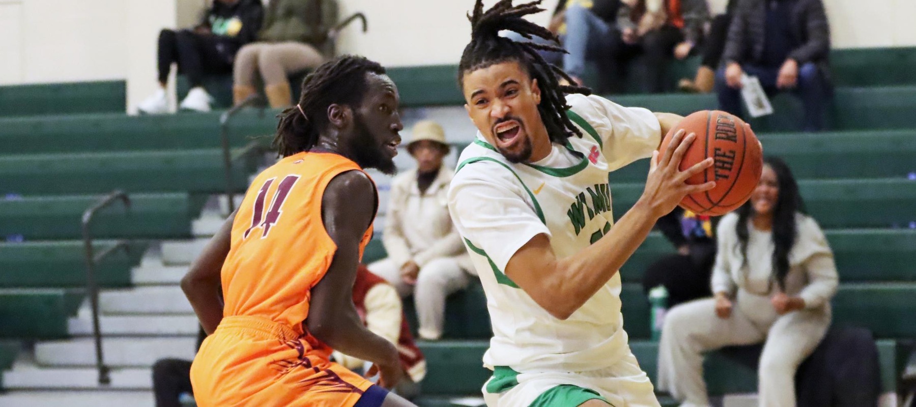 Tre Hawkins had 25 points and 11 rebounds against Jefferson. Copyright 2026; Wilmington University. All rights reserved. Photo by Dan Lauletta. January 17, 2026 vs. Post.
