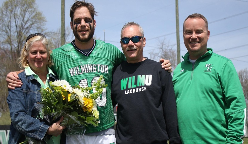 Wildcats Senior (10) Michael Adams. Wilmington University Men's Lacrosse Senior Day vs. Chestnut Hill College @ Wilmington University Athletics Complex. April 21, 2018. (Bear, Delaware/ Photo by Frank Stallworth)