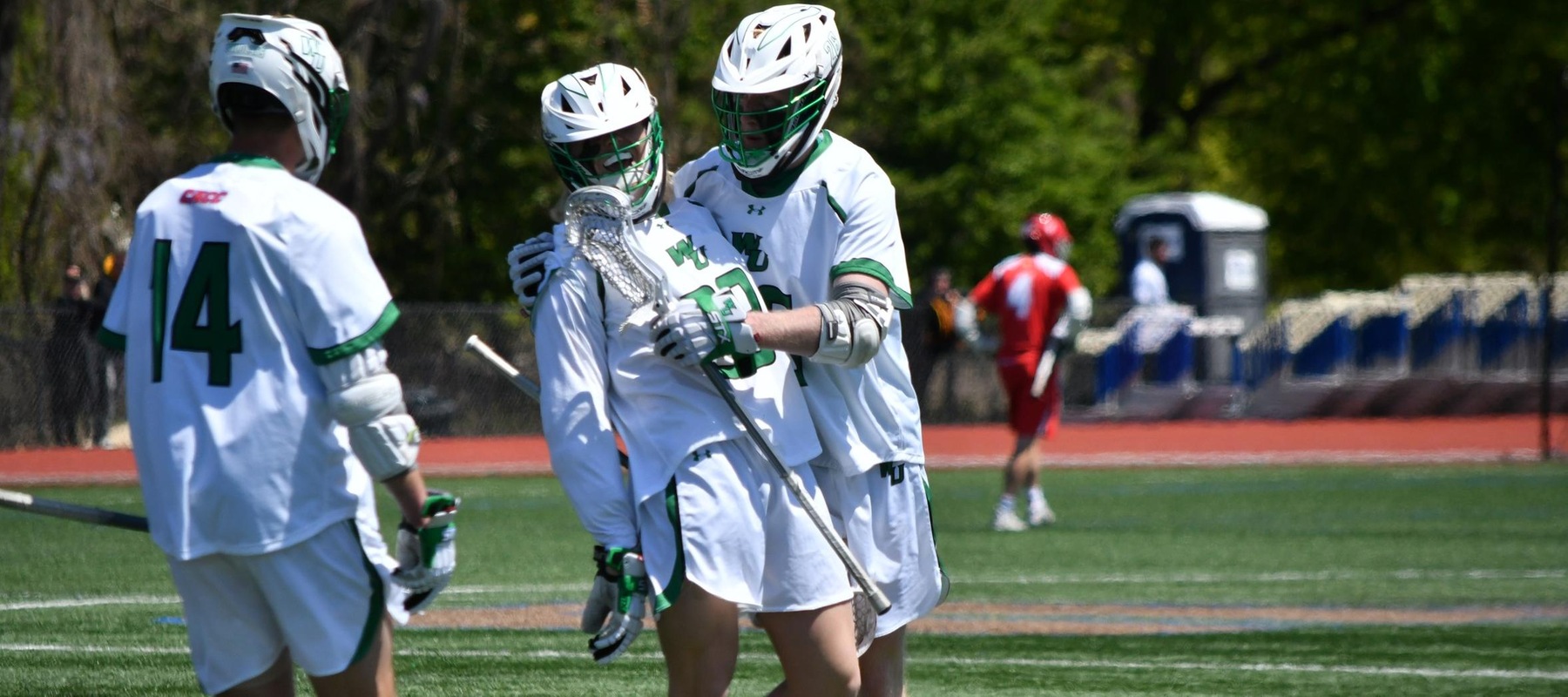 Photo following a goal by Logan Stinson in the CACC Championship, taken by the CACC's Ellen O'Brien.
