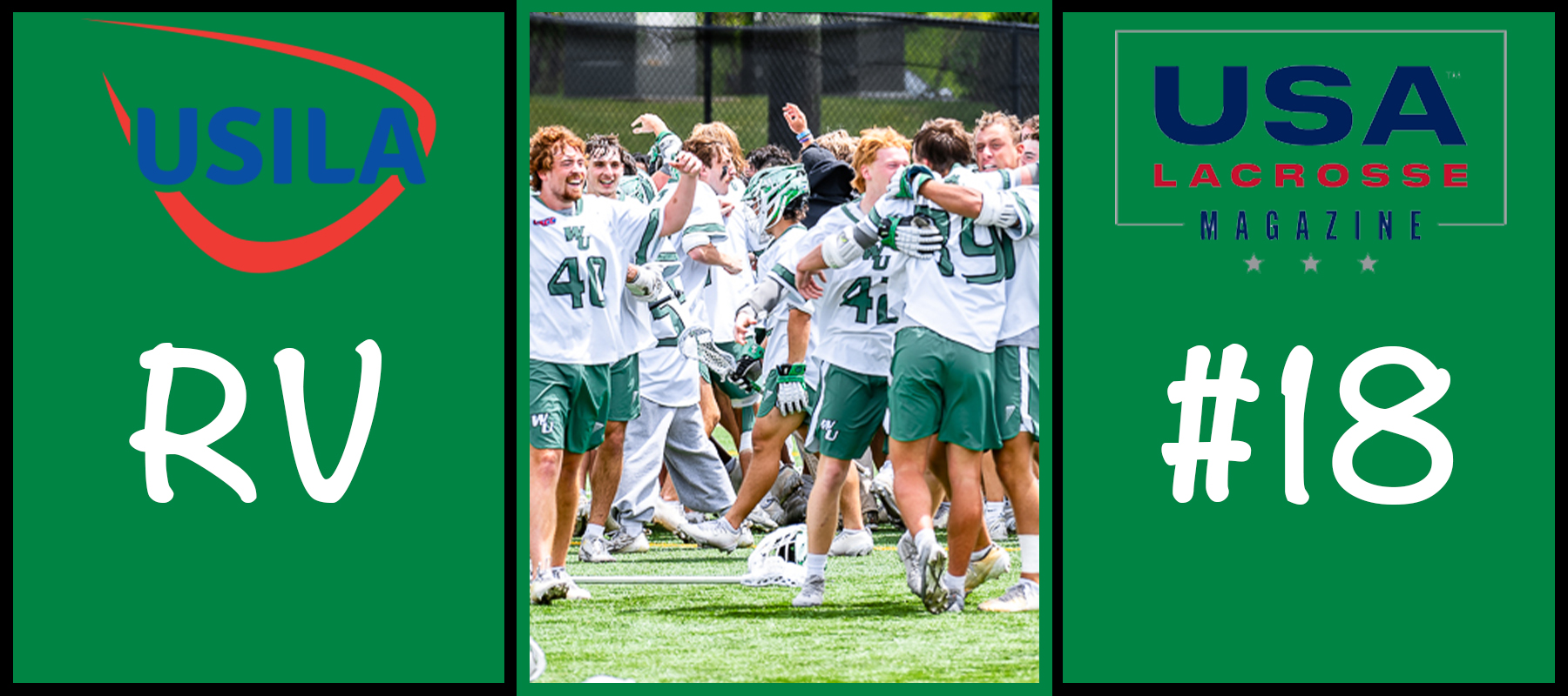 Photo of the Wildcats celebrating the CACC Championship. Taken by Dave Reeder.