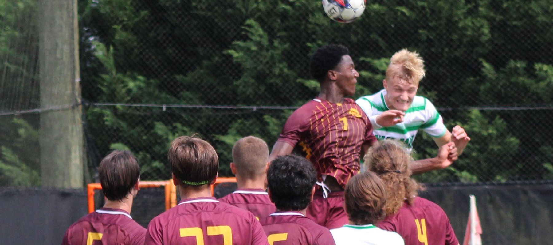 Wilmington University&rsquo;s #26 Sebastian Agerschou fights for control of the ball while Gannon University Player #7 Tinashe Katsande pursues during their NCAA Mens Soccer match at the Wilmington University&rsquo;s Sports complex in Newark Delaware, September 9, 2023. Photo By Zachary Wallen