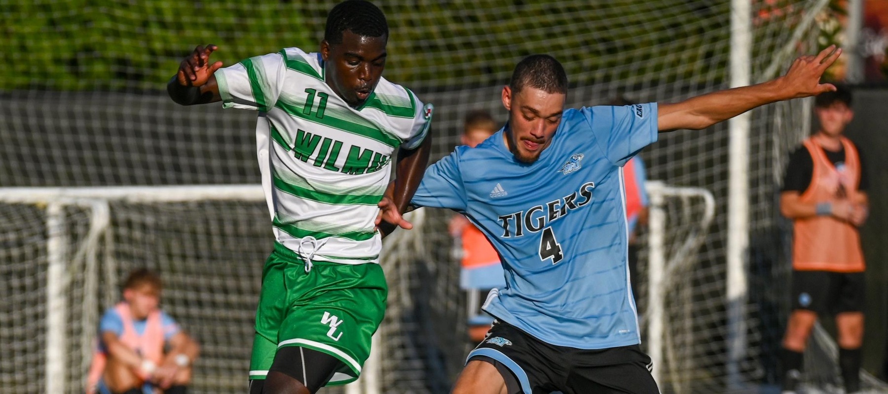 File photo of Troy Paul who scored both goals of a 2-2 draw with Bridgeport. Wilmington University&rsquo;s Troy Paul (#11) battles for control of the ball during their NCAA Men&rsquo;s soccer match at the WU Sports complex in Newark, Delaware, October 4, 2023. Photo By Arlene Coseglia