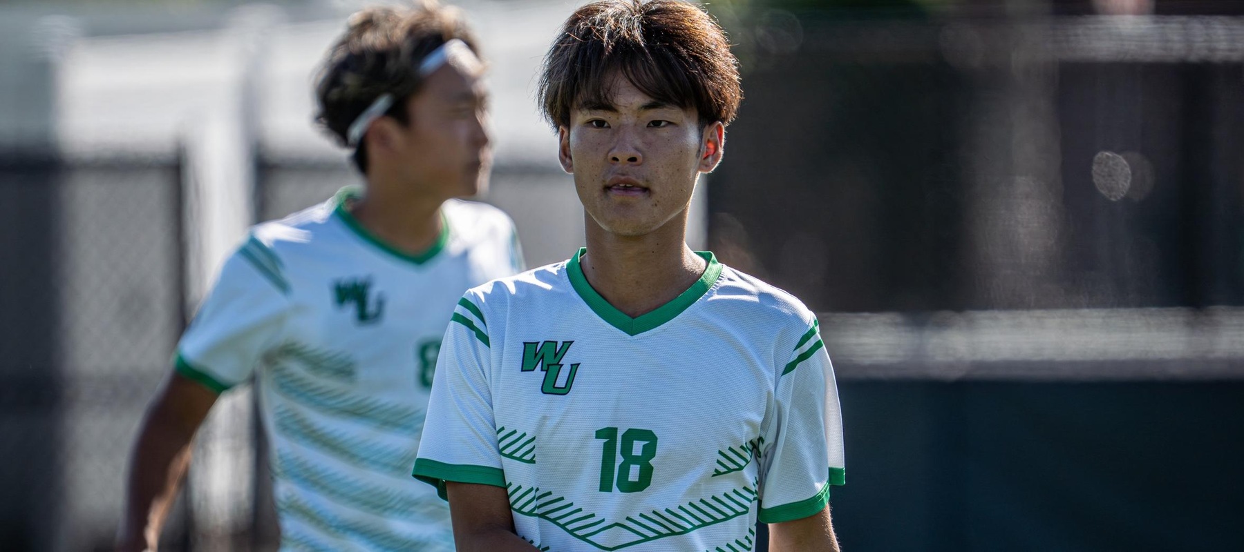 File photo of Shuntaro Morimoto who scored the first goal against HFu on Wednesday. Copyright 2025; Wilmington University. All rights reserved. Photo by Giovanni Badalamenti. September 13, 2025 vs. St. Thomas Aquinas.