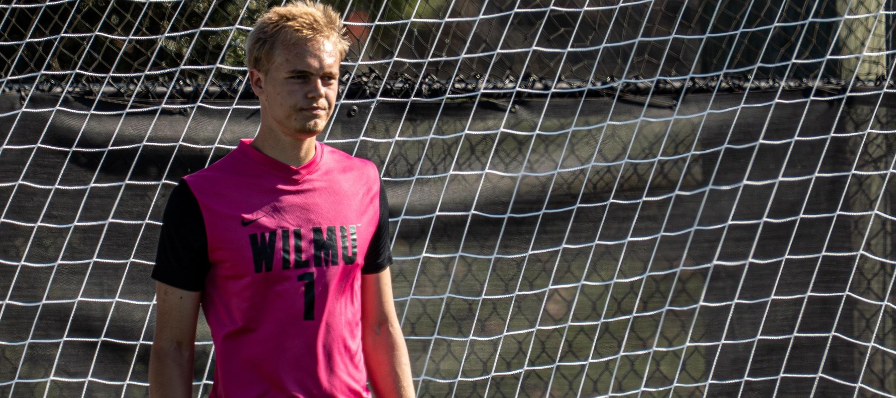 File photo of Emil Lollike who had a big save late at Post on Saturday. Copyright 2025; Wilmington University. All rights reserved. Photo by Giovanni Badalamenti. September 13, 2025 vs. St. Thomas Aquinas.