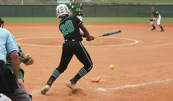 Copyright 2017; Wilmington University. All rights reserved. Photo of Rosa'Lynn Burton who collected six hits in two games on Tuesday.
