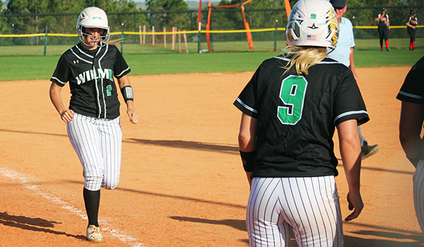Copyright 2017; Wilmington University. All rights reserved. Photo of Kaitlyn Slater's grand slam against MSU Moorhead.