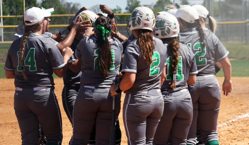 Copyright 2018; Wilmington University. All rights reserved. Photo of Keara McCarthy's home run in game two against Notre Dame. Taken by Erin Harvey. March 7, 2018 vs. Notre Dame.