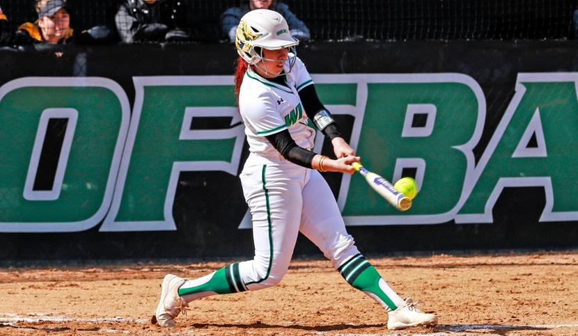 Copyright 2018; Wilmington University. All rights reserved. Photo of Mirabella Klebart in game one against Bloomfield, taken by Chris Vitale. March 17, 2018 vs. Bloomfield.