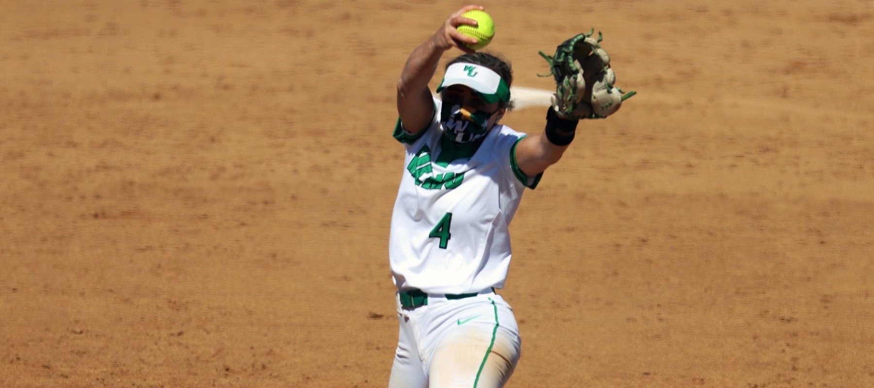 Photo of Haley Downin who earned her first collegiate win on Tuesday against Caldwell. Copyright 2021; Wilmington University. All rights reserved. Photo by Dan Lauletta. March 30, 2021 vs. Caldwell.