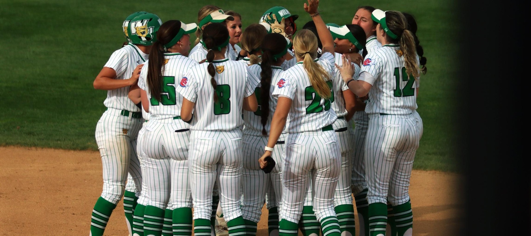 The Wildcats raced out to meet Taylor Gillis after she hit a walk-off single in the bottom of the 11th against Caldwell. Copyright 2023; Wilmington University All rights reserved. Photo by Dan Lauletta. April 11, 2023 vs. Caldwell.