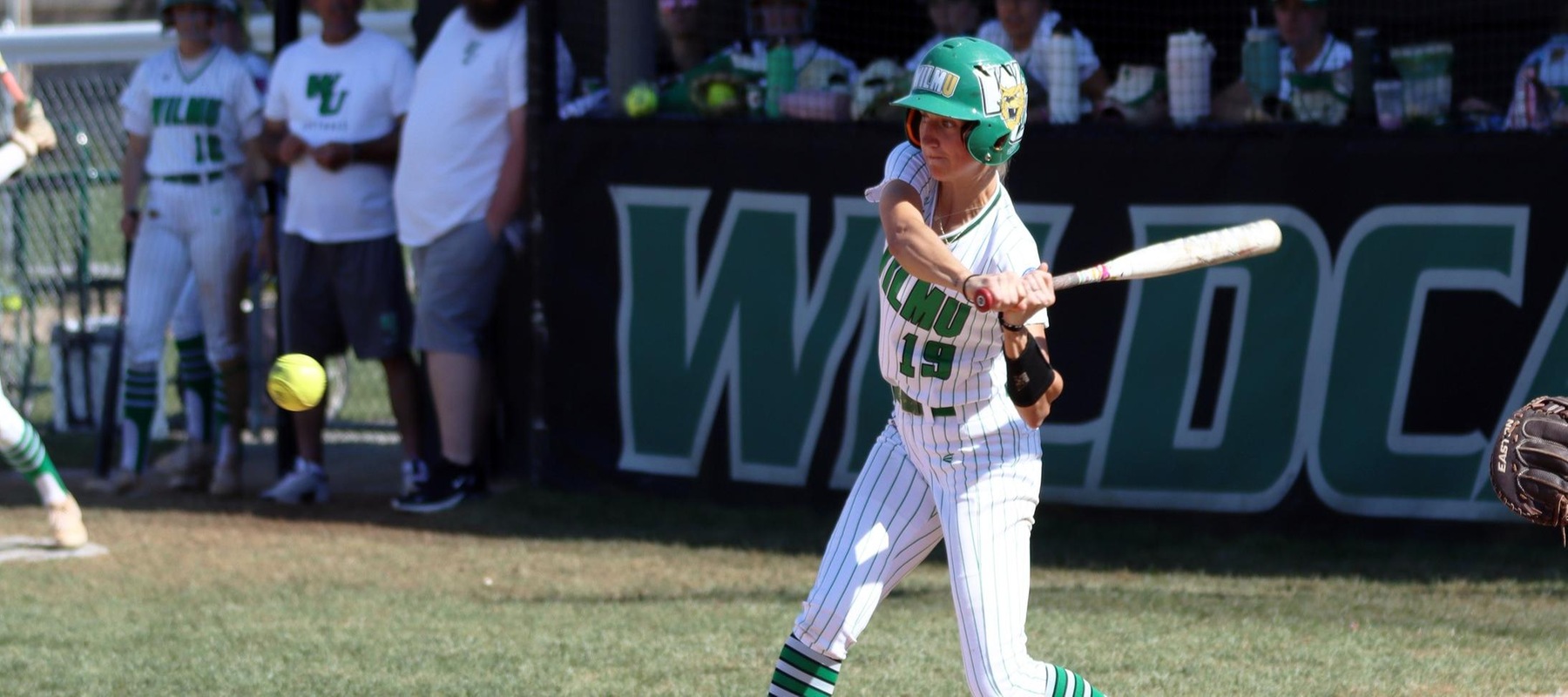 File photo of Taylor Gillis who hit two homers in game two at Kutztown. Copyright 2023; Wilmington University. All rights reserved. Photo by Dan Lauletta. April 4, 2023 vs. Jefferson.