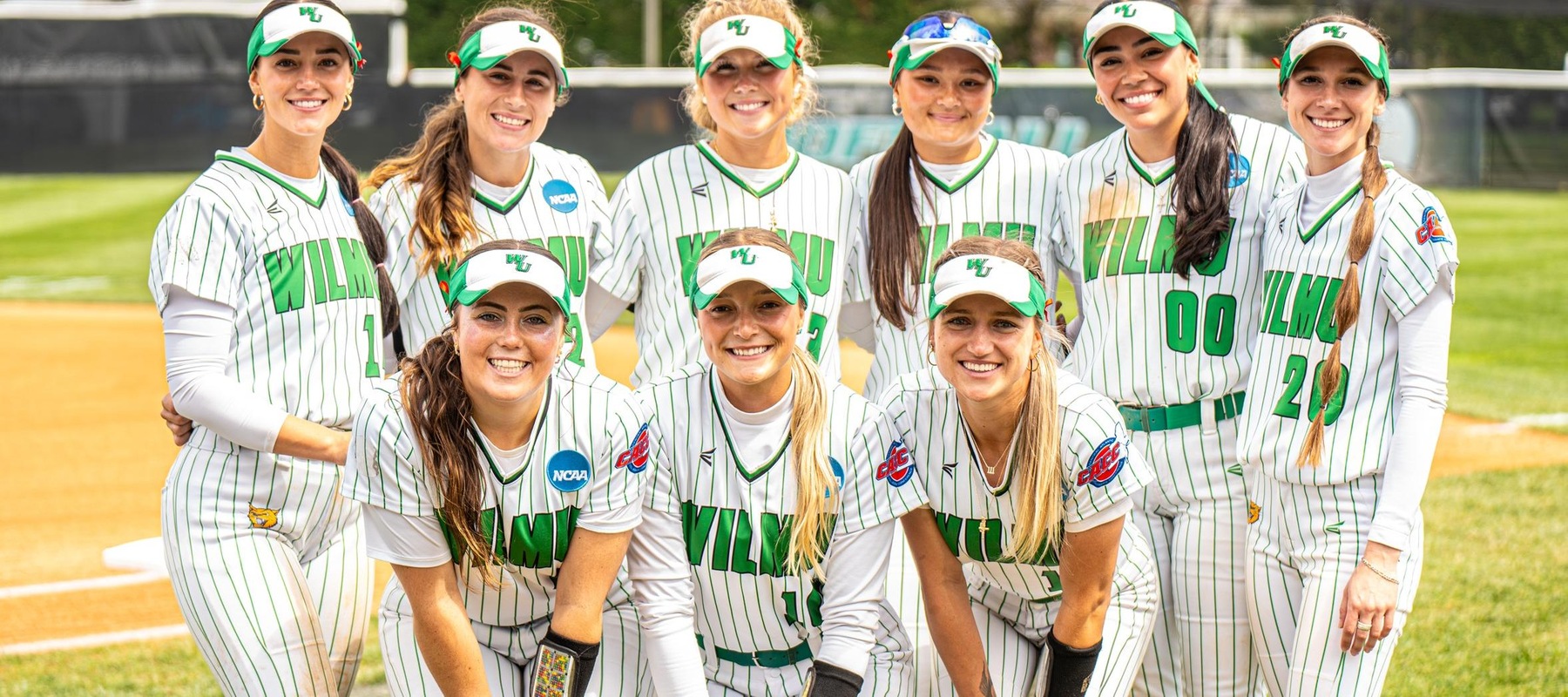 The seniors on Senior Day. Copyright 2024; Wilmington University. All rights reserved. Photo by Giovanni Badalamenti. April 20, 2024 vs. Post. Senior Day.