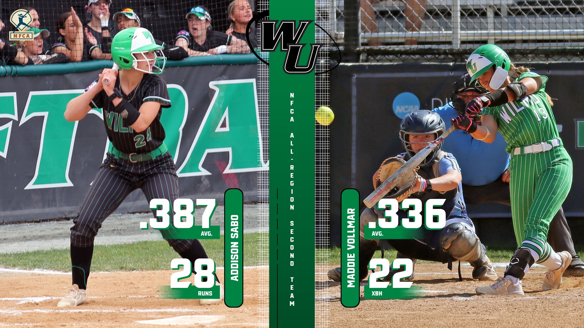 Addison Sabo and Maddie Vollmar Named Second Team NFCA All-Region