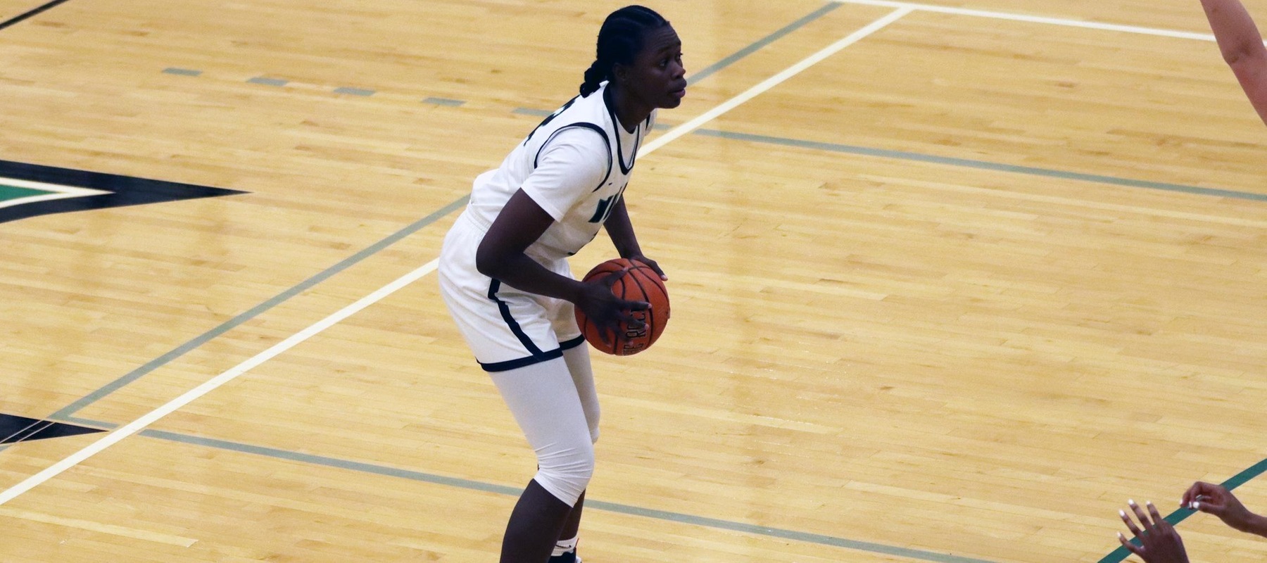File photo of Fatou Ndao who recorded her second straight double-double with 14 points and 10 rebounds at Bridgeport. Copyright 2022; Wilmington University. All rights reserved. Photo by Dan Lauletta. December 6, 2022 vs. Jefferson.