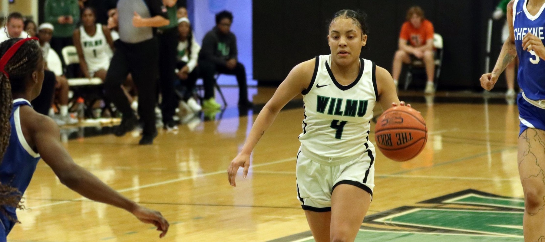 File photo of Amber Washington who led the team with 15 points at Holy Family. Copyright 2023; Wilmington University. All rights reserved. Photo by Dan Lauletta. December 16, 2023 vs. Cheyney University.