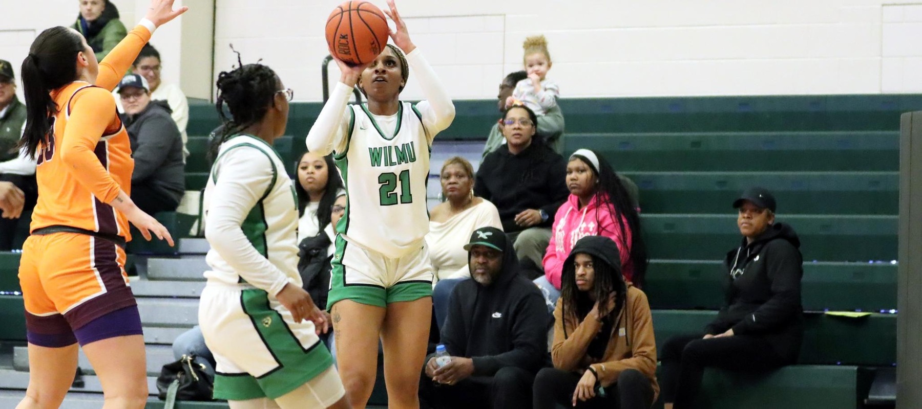 File photo of Aniyah Bond who collected a double-double with 13 points and 11 rebounds at Georgian Court. Copyright 2025; Wilmington University. All rights reserved. Photo by Dan Lauletta. February 1, 2025 vs. Post.