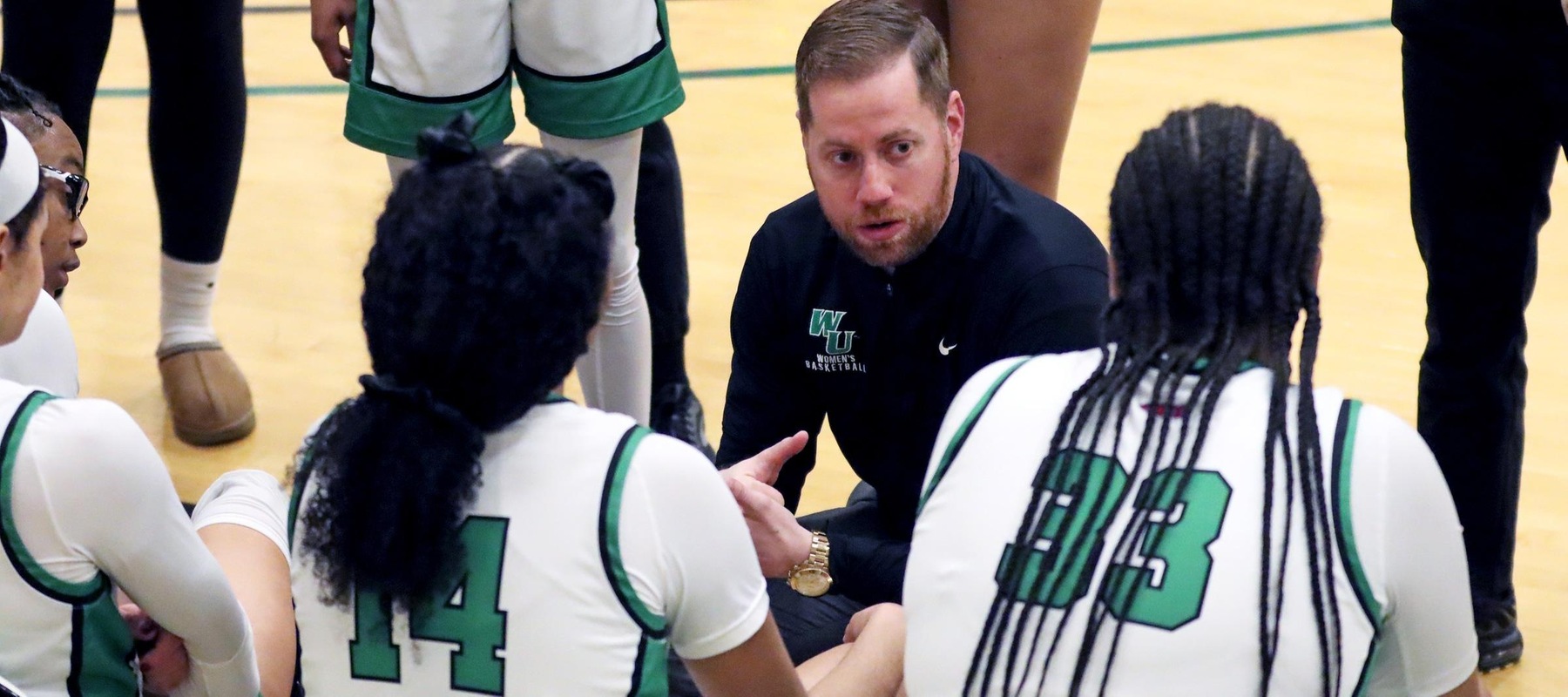 The win over Penn State Brandywine was the first in Dave Cranston's collegiate coaching career. Copyright 2025; Wilmington University. All rights reserved. Photo by Dan Lauletta. February 17, 2025 vs. Penn State Brandywine.