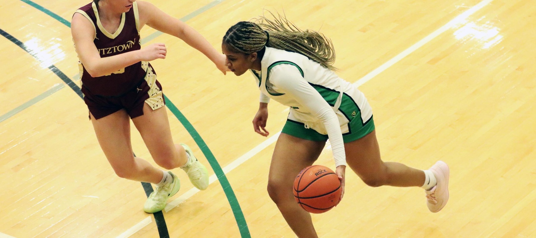 File photo of ANiyah Bond who scored 12 points and added seven rebounds against Holy Family. Copyright 2024; Wilmington University. All rights reserved. Photo by Dan Lauletta. December 14, 2024 vs. Kutztown.