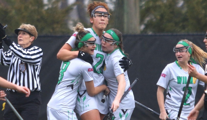 Copyright 2018; Wilmington University. All rights reserved. Photo of La'Dae Boykin who scored five goals on Saturday. Photo by Frank Stallworth. February 24, 2018 vs. Millersville.