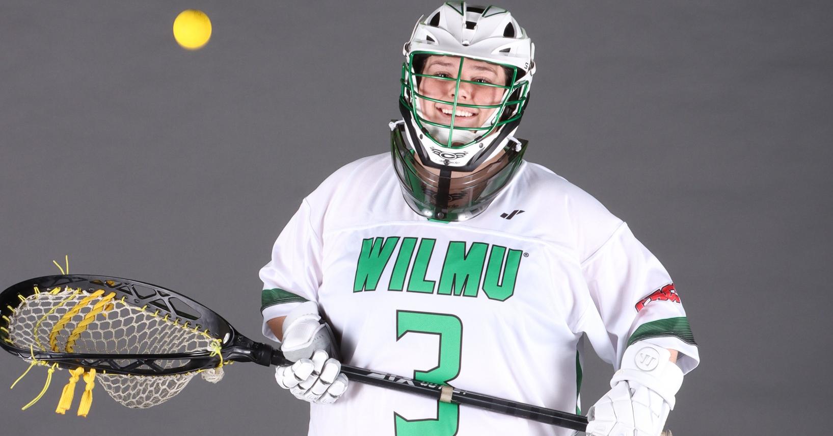 File photo of Katie Vindigni who made 21 saves at Frostburg State. Copyright 2024; Wilmington University. All rights reserved.