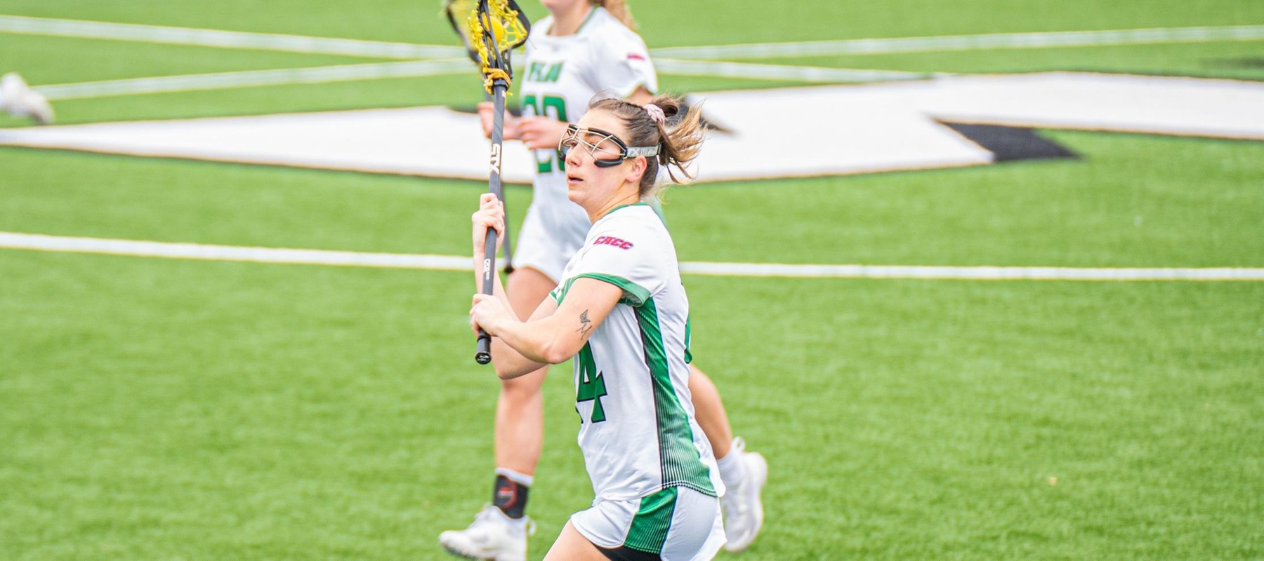 File photo of Malenzie Stritzinger who had 5 goals and an assist at Converse. Copyright 2024; Wilmington University. All rights reserved. Photo by Giovanni Badalamenti. February 23, 2024 vs. St. Thomas Aquinas.