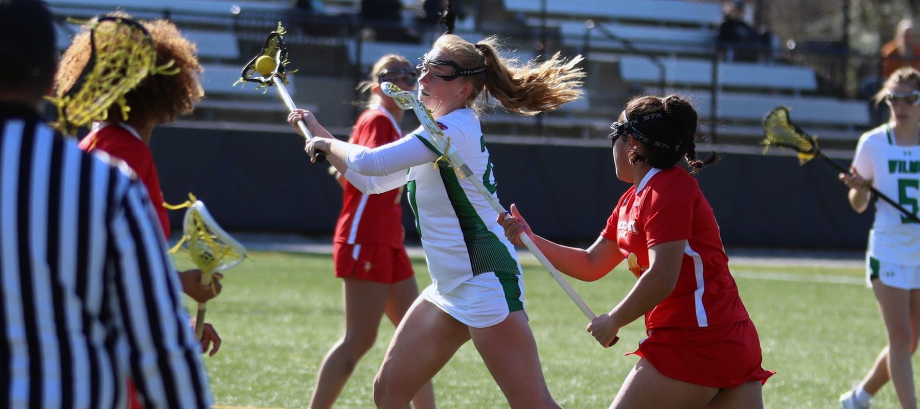 File photo of Tristan Holdsworth who had a game high five goals at Molloy. Copyright 2025; Wilmington University. All rights reserved. Photo by Dan Lauletta. April 1, 2025 vs. Chestnut Hill