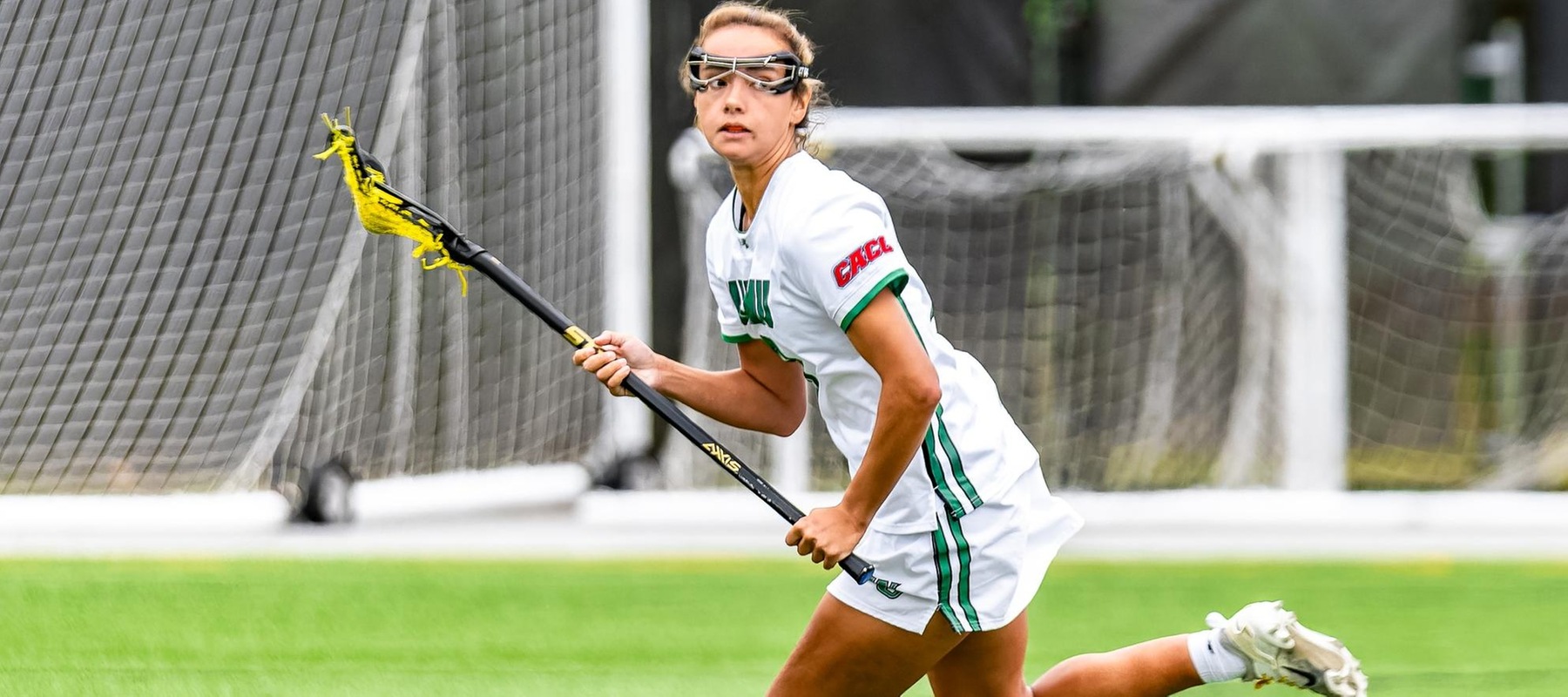 File photo of Kirra Crowley who had four goals and an assist at Jefferson. Copyright 2026; Wilmington University. All rights reserved. Photo by Dave Reeder. April 28, 2026 vs. Chestnut Hill in CACC Tournament.