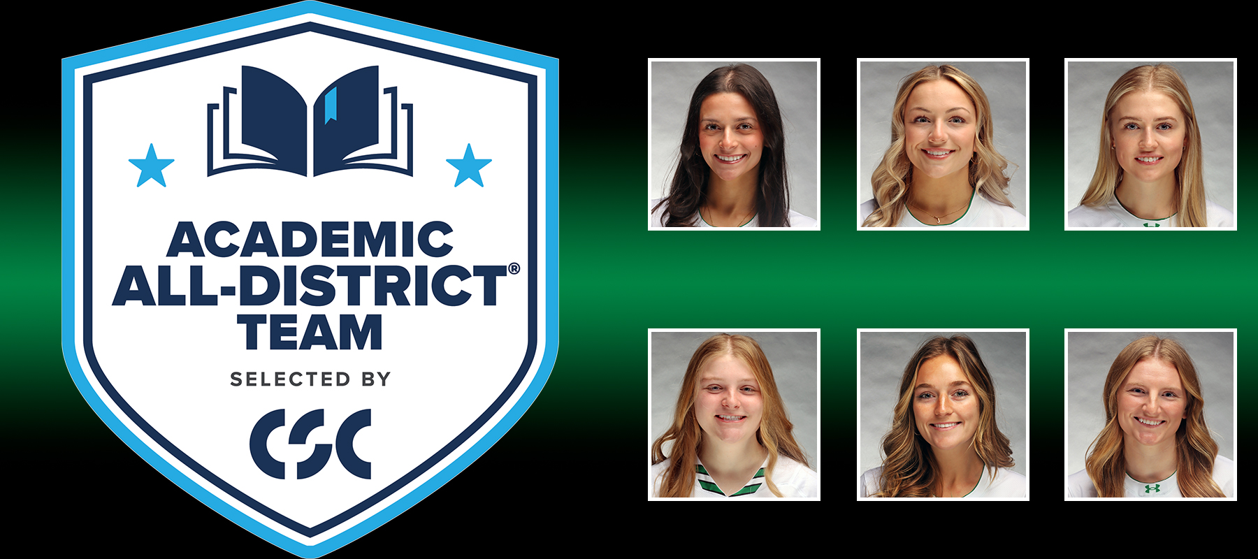 Six women's lacrosse student-athletes named to 2026 CSC Academic All-District At-Large Team.