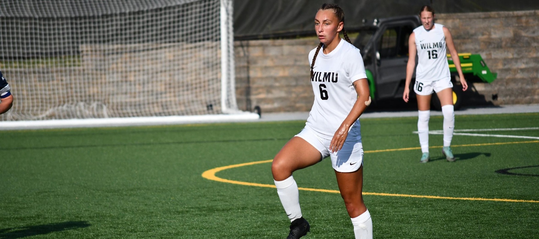 File photo of Cayley Winters who had a goal and an assist at Dominican on Saturday. Copyright 2025; Wilmington University. All rights reserved. Photo by Alea Javorowsky. September 12, 2025 vs. Saint Anselm.