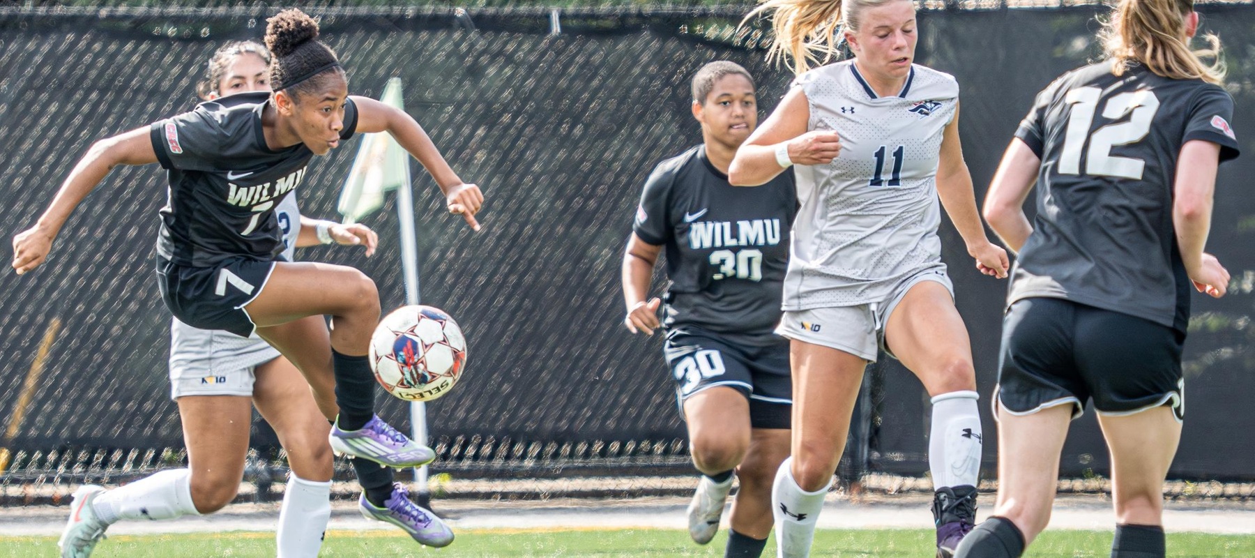 File photo of Evelyn Payne who scored her first goal of the year against Holy Family on Tuesday. Copyright 2025; Wilmington University. All rights reserved. Photo by Giovanni Badalamenti. September 14, 2025 vs. Southern New Hampshire.